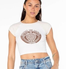 Roxy Roxy Protect The Locals Cropped Baby Tee Parchment Protect The Locals