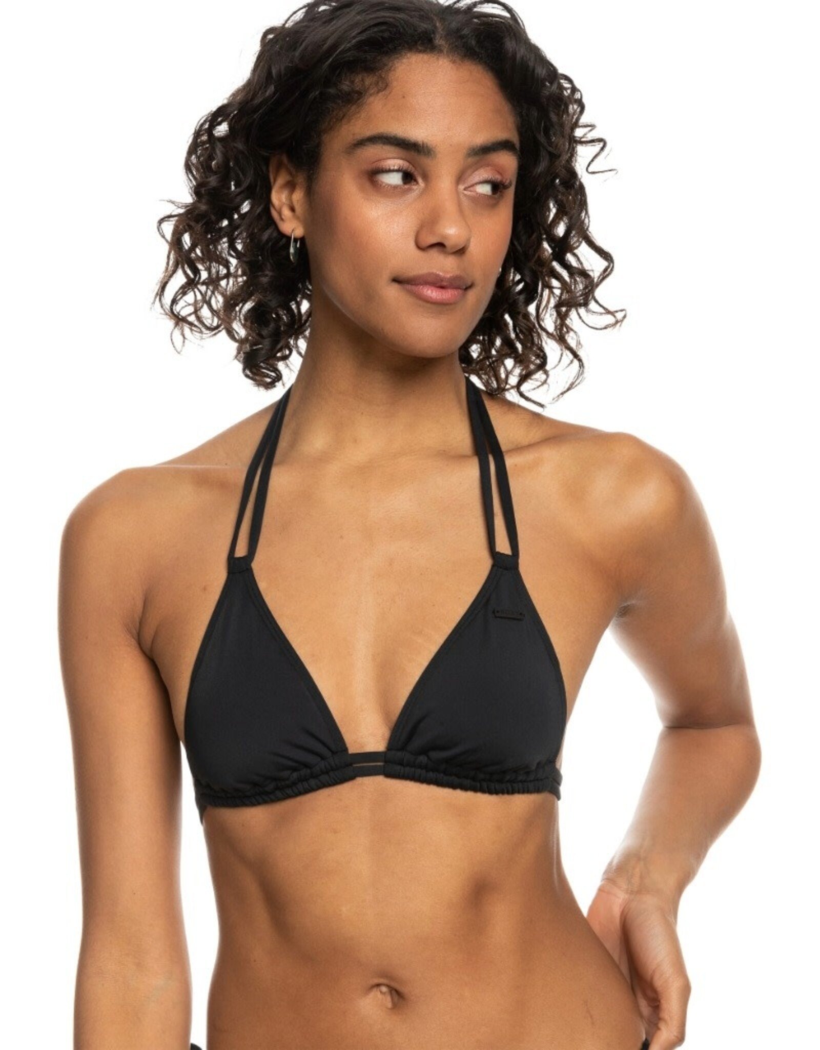 Roxy Roxy Solid Beach Classics Mini Tiki Triangle Bikini Top Anthracite