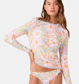 Roxy Roxy Tropical Sea Skippin Long Sleeve Rashguard Blue Multi