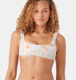Roxy Roxy Tropical Square Neck Bralette Bikini Top Blue Multi