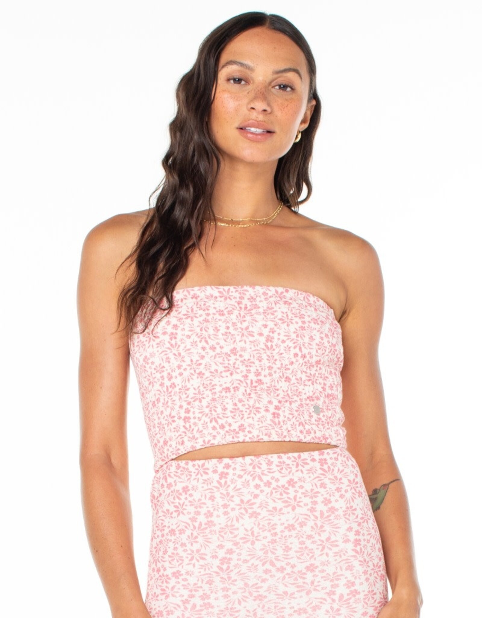 Roxy Roxy Tubetime Top Egret Sugar Coral Dusty Floral