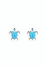 Pura Vida Pura Vida Opal Sea Turtle Earrings Silver