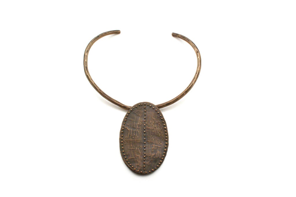 J. Cotter Gallery Oval Bronze Shield Pendant