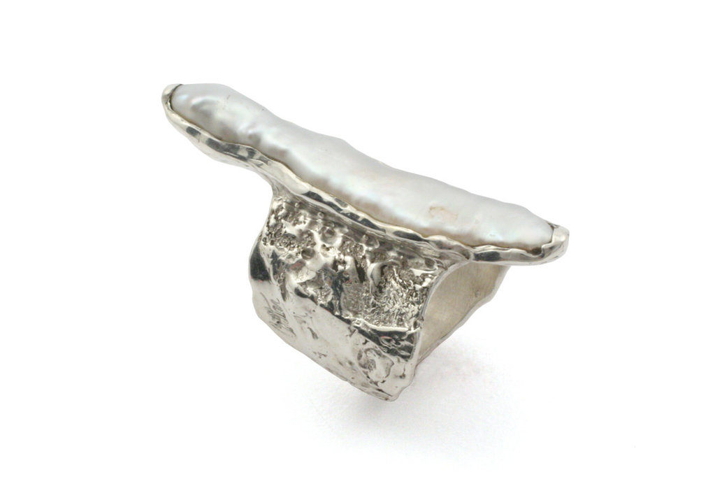 J. Cotter Gallery Ring With Stick Pearl