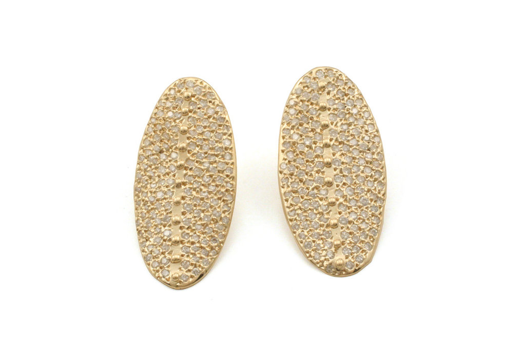 J. Cotter Gallery Pavé Shield Earrings