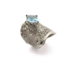 Blue Topaz Texture Ring J Cotter Gallery