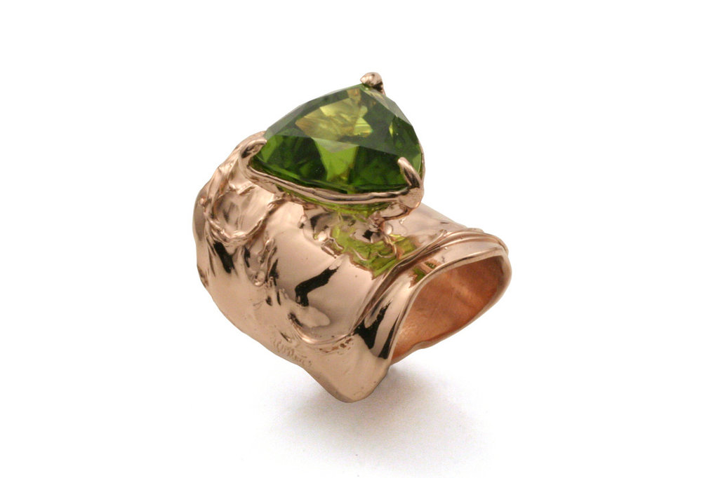 J. Cotter Gallery Wide Band & Peridot Ring