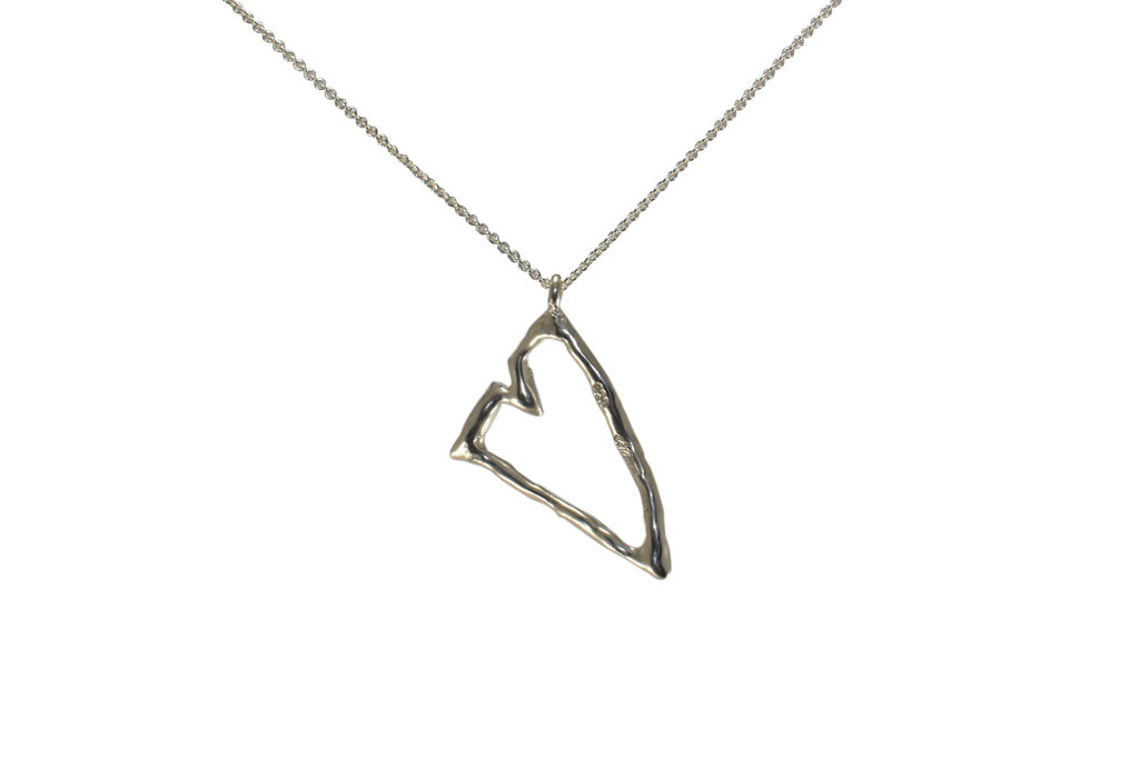 COTTER Organic Vail Heart on Silver Chain
