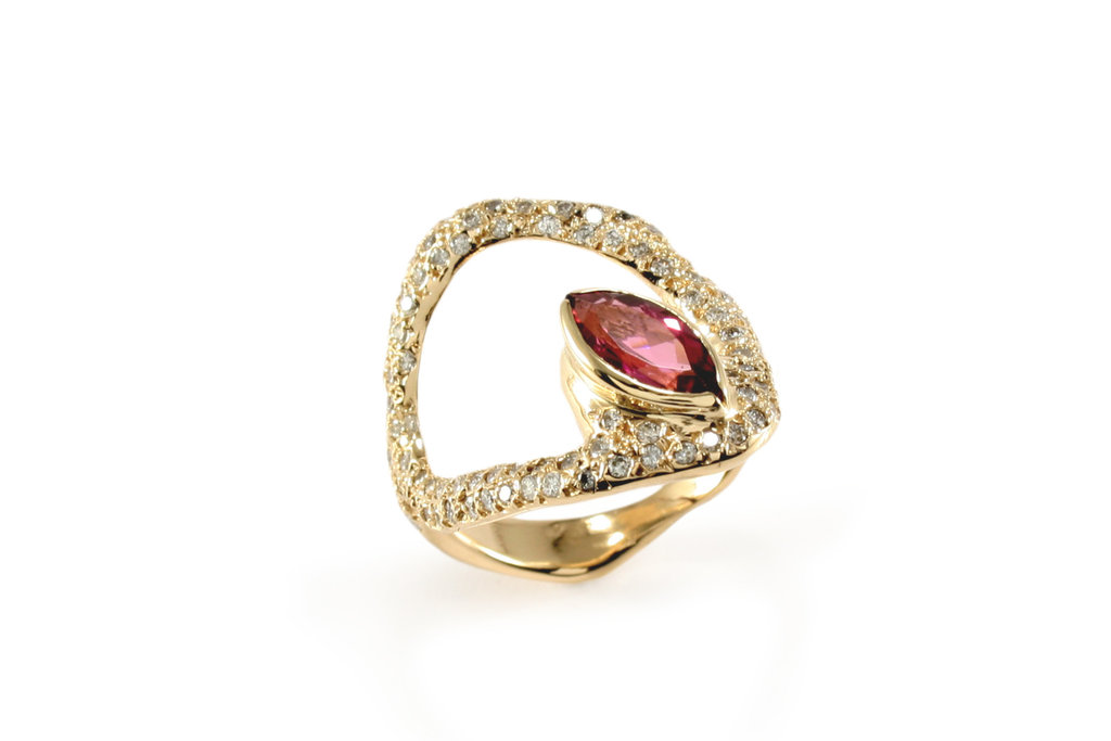 J. Cotter Gallery Pavé Pollock Ring With Tourmaline