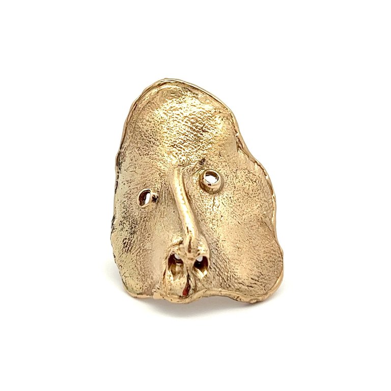 COTTER Gold Mask Ring "Missing Your Smile"