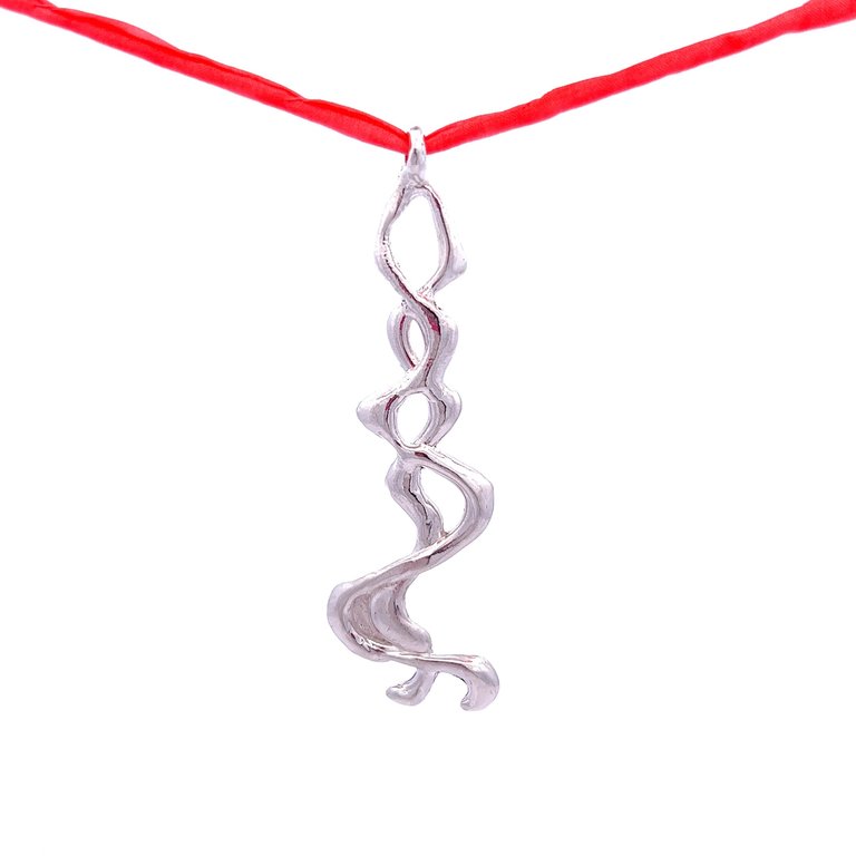 COTTER Figure 8 First Tracks Pendant - Sterling Silver on Silk Cord