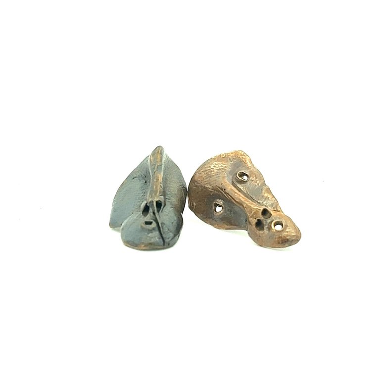 COTTER Bronze Face Earrings on Sterling Silver Posts