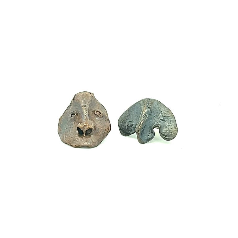 COTTER Bronze Face Earrings on Sterling Silver Posts