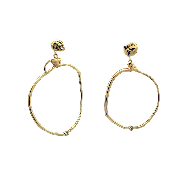 COTTER Apollonia Hoops with Tiny Diamonds - 14KY