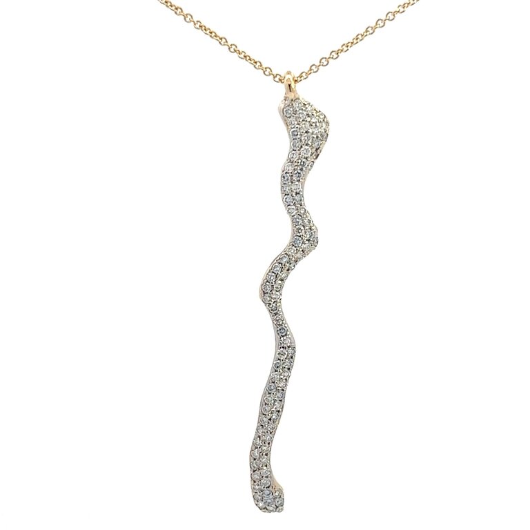 COTTER Pave Diamond First Track Pendant in 14KY