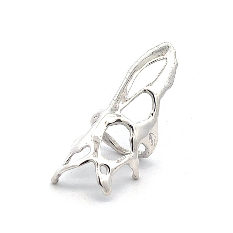 COTTER Long Silver Pollock Ring