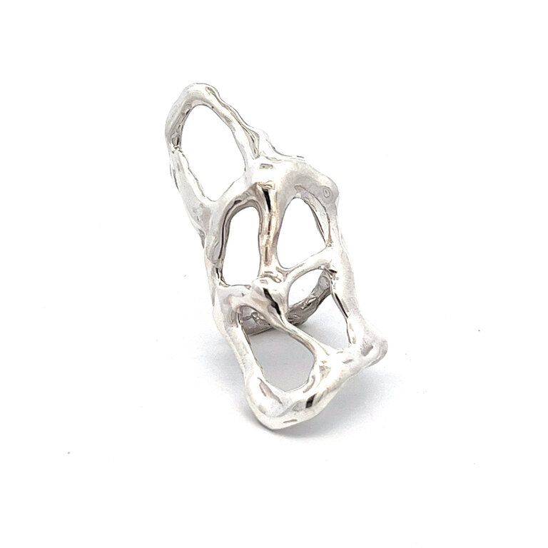 COTTER Long Silver Pollock Ring