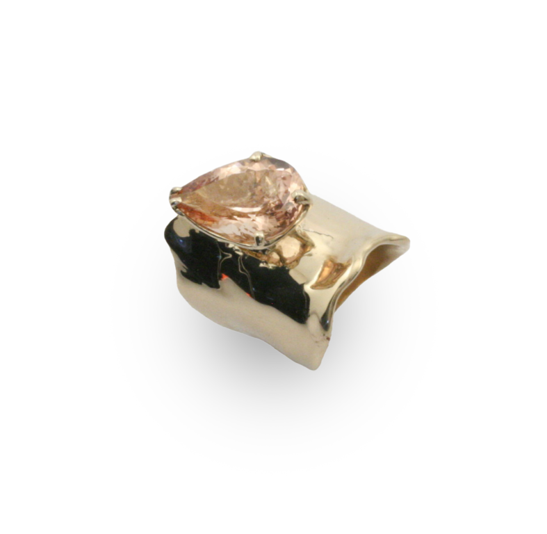 J. Cotter Gallery "Pucker Up"  Wide Band With Morganite