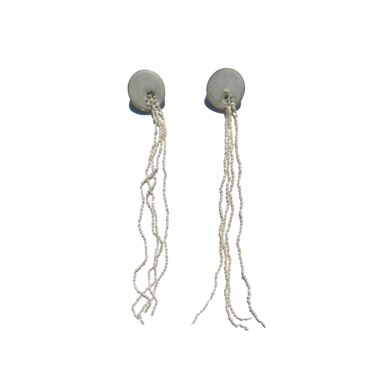 COTTER Pearl Earrings set in Cement