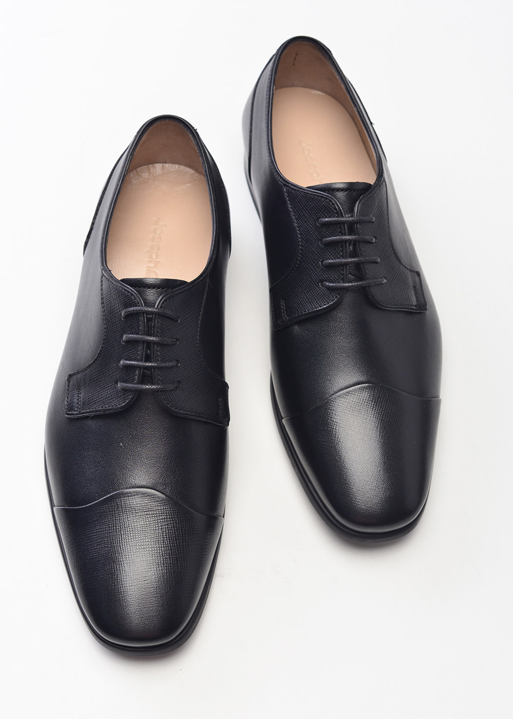 Leather wavy Cap Toe Derby Dress Shoe With Smooth Napa rubber sole tie shoe