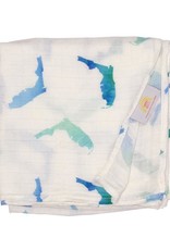 Florida Kid Co. Florida Swaddle Blanket Blue Muslin