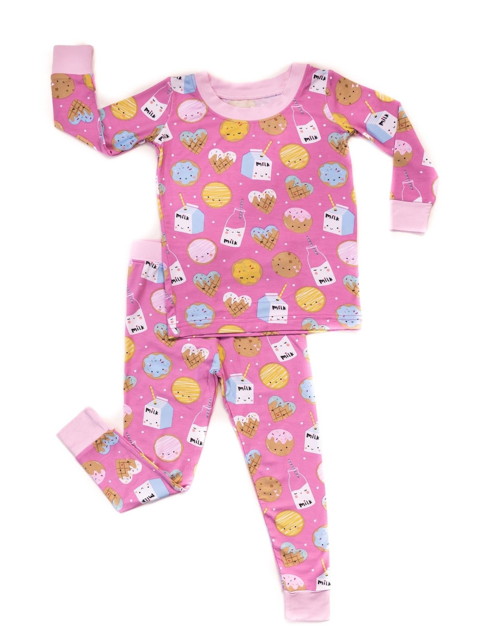 Little Sleepies Pink Cookies & Milk Pajama Set