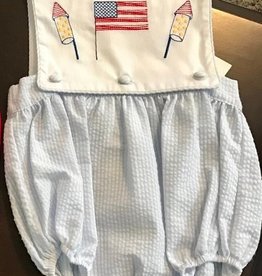 Patriotic Flag & Fireworks Romper 6 months