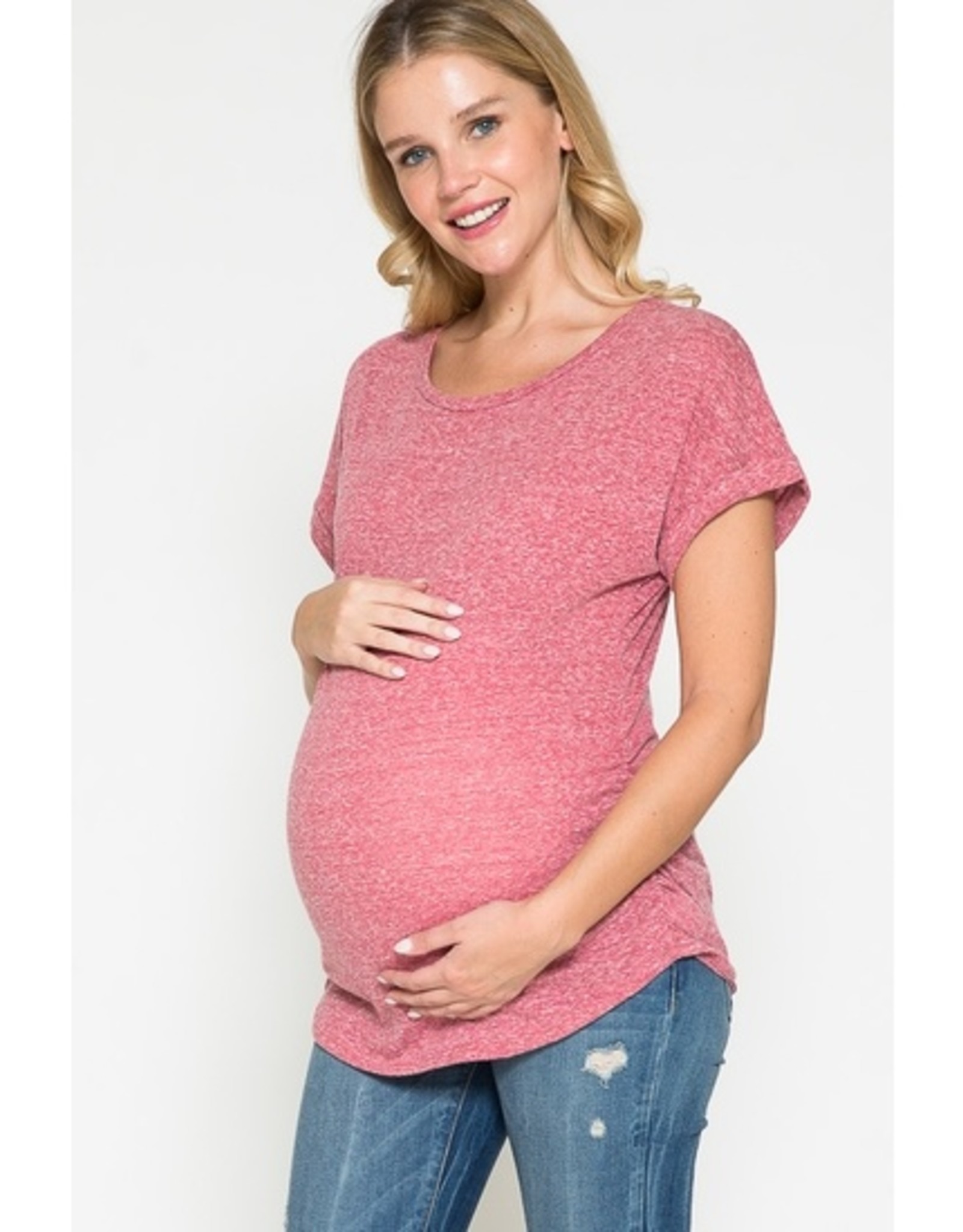 MATERNITY TOP DOLMAN SLEEVE SIDE RUCHED