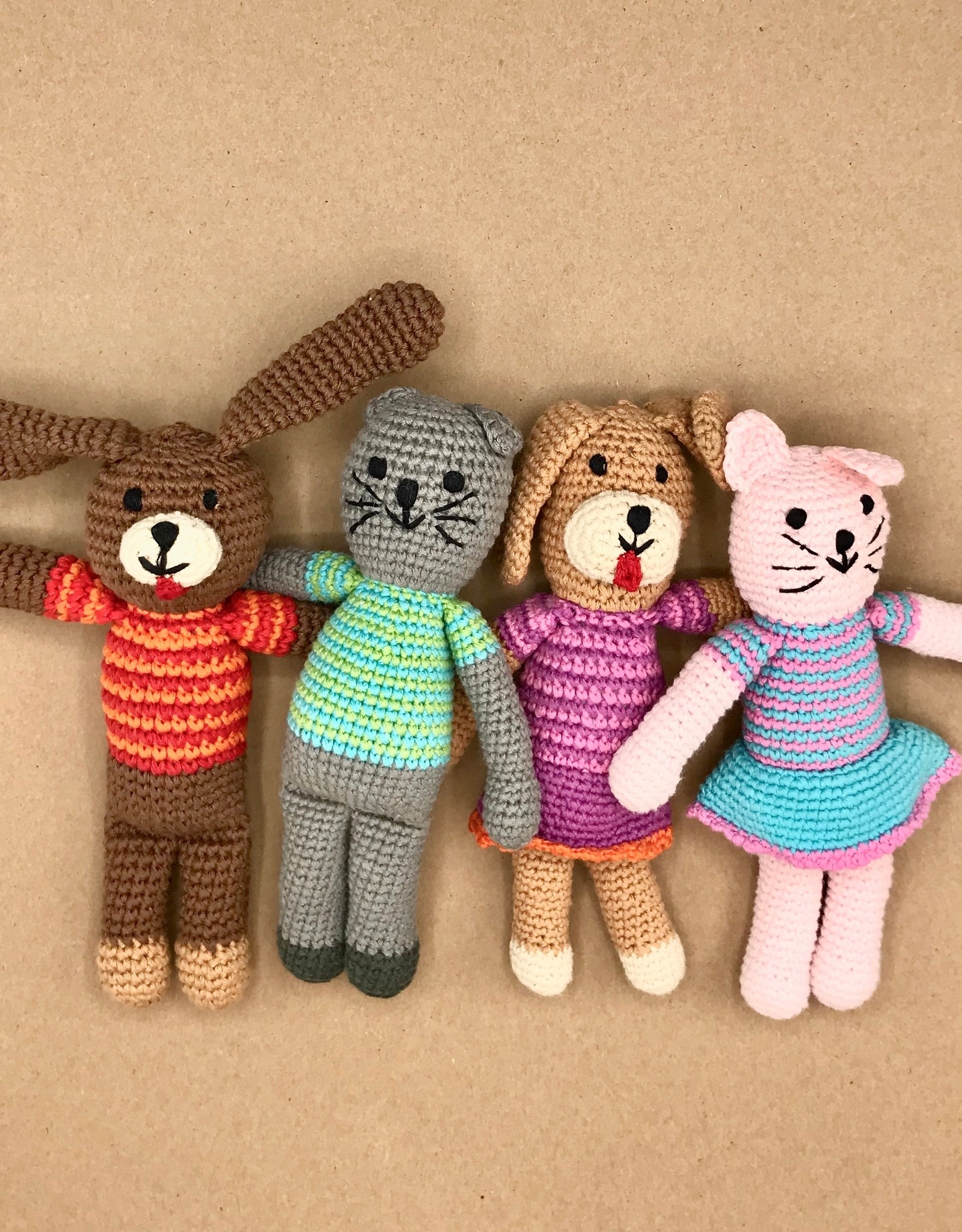 Cat & Dog Crochet Rattle Toys