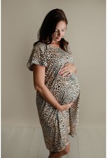 Mom Gown (Leopard) - Birth/PP/BF friendly