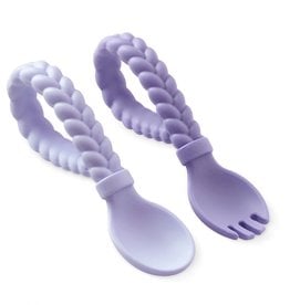 Itzy Ritzy Sweetie Spoon & Fork Set Amethyst + Purple