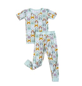 Little Sleepies Rad Rabbits 2-Pc Short Sleeve Bamboo Pajama Set