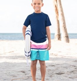 Boys Navy Short Sleeve Rashguard