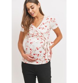 Floral Maternity/Nursing Top - IVORY