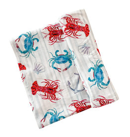 Florida Kid Co. Lobster & Crab Knit Swaddle Blanket