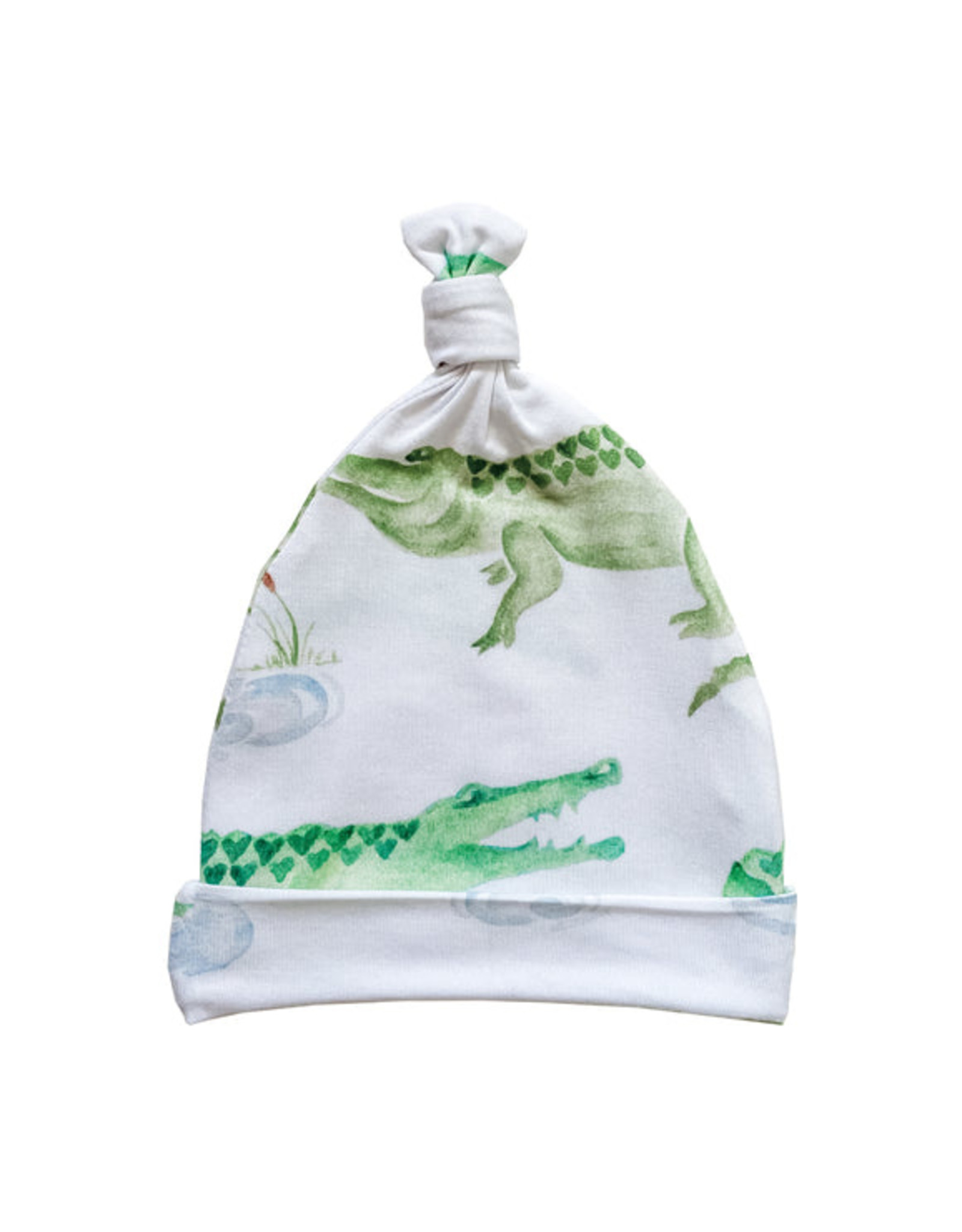 Florida Kid Co. Alligator Newborn Knotted Gown & Hat Set