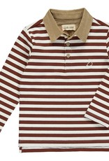 Me & Henry WAVERLY Polo Brown Stripe Lng Sleeve