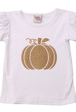 Gold Glitter Pumpkin Puff Sleeve T shirt