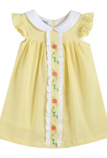 Yellow Seersucker Pumpkin Vine Dress
