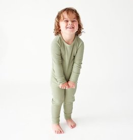 Posh Peanut Olive Waffle - Long Sleeve Basic Pajama