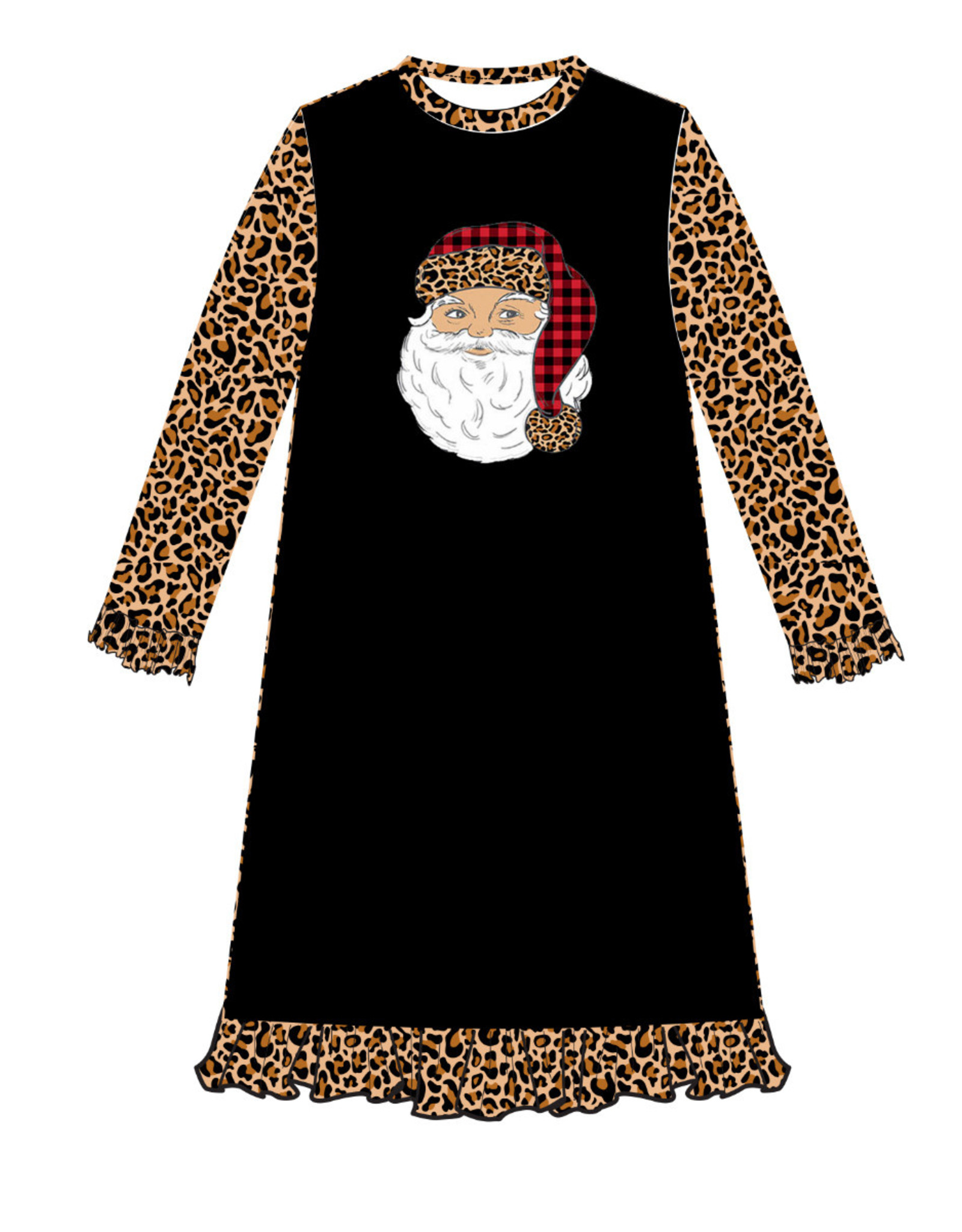 Kids Wild About Santa  Night Gown Long Sleeve