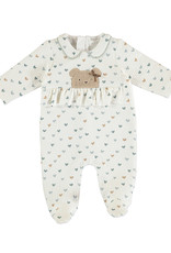 Mayoral Baby Hearts & Bear Footed Romper