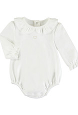 Mayoral Baby Collared lng slv Onesie Romper - Natural