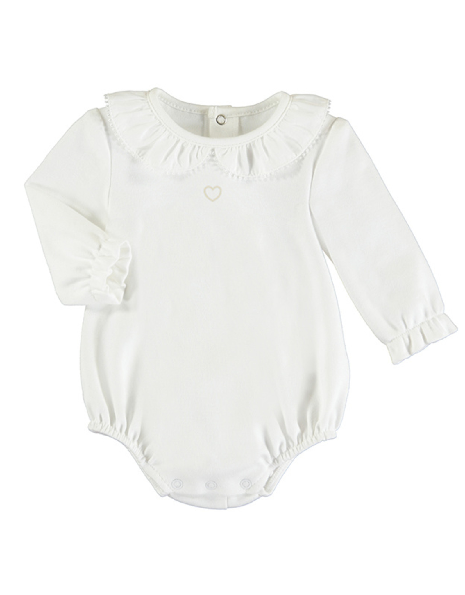 Mayoral Baby Collared lng slv Onesie Romper - Natural