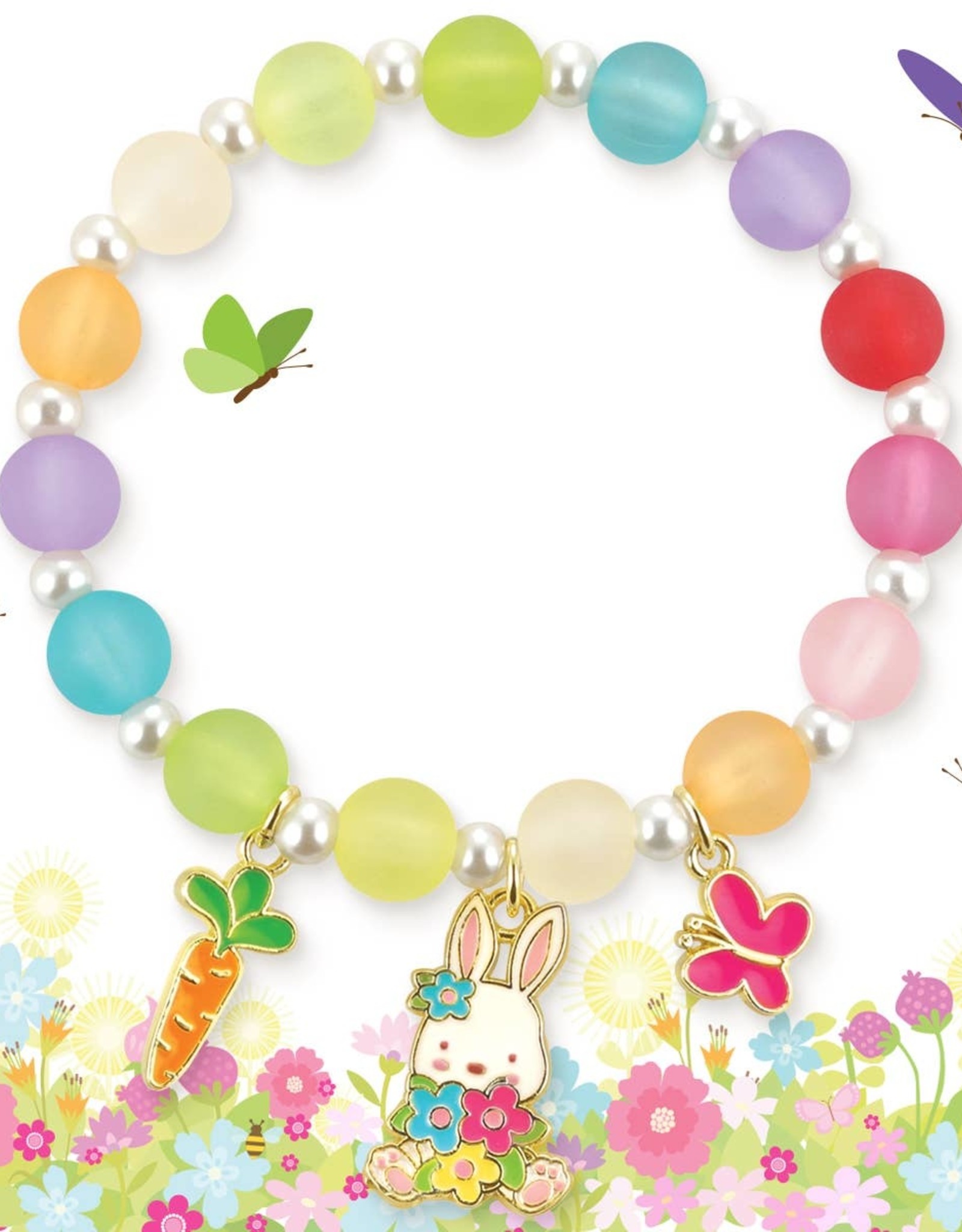 Easter Charm Bracelet Colorful Bunny Jewelry Dyed Eggs 