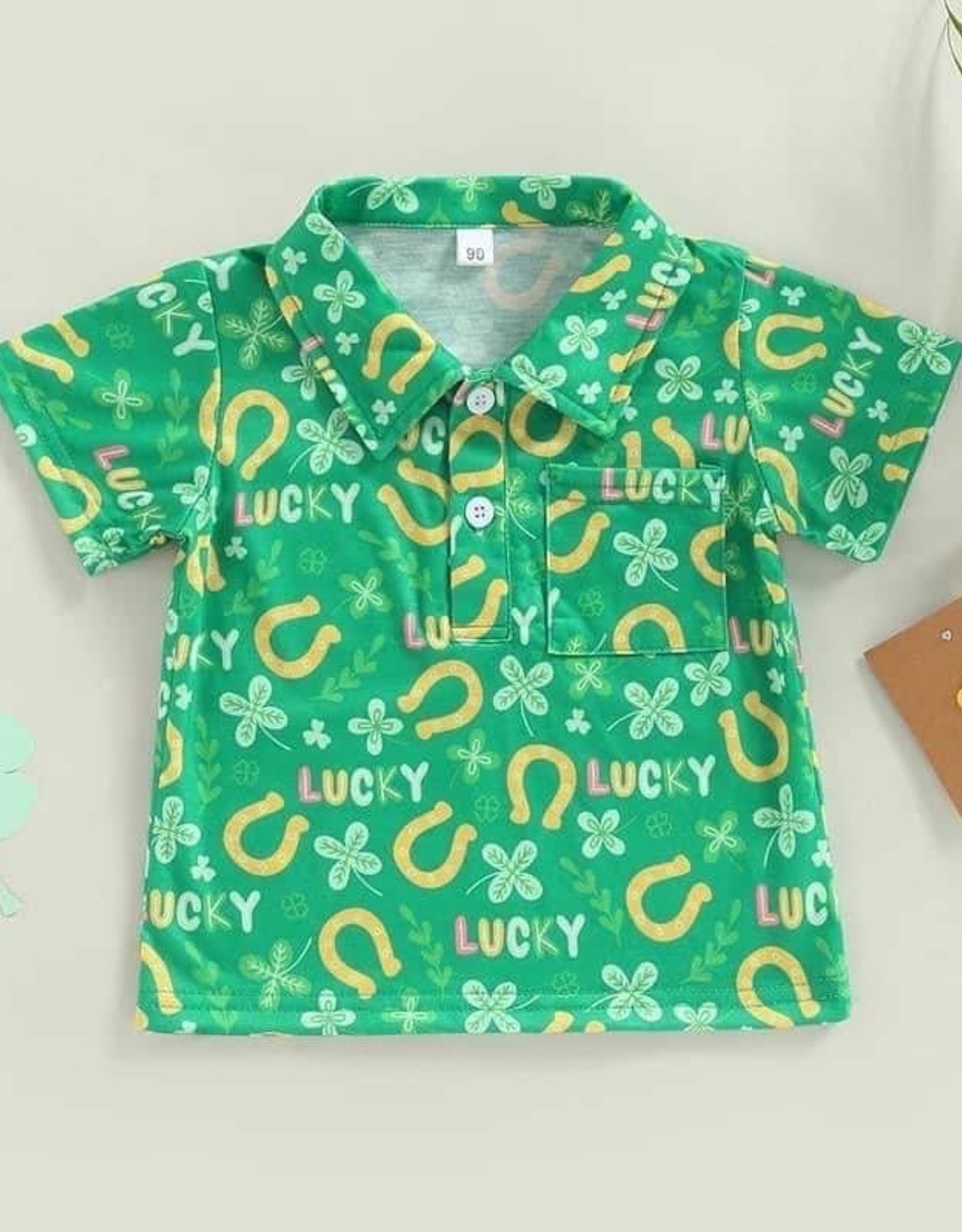 Lucky Charm Green Collared Shirt size 4T