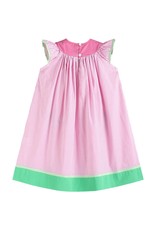 Pink and Green Smocked Watermelon Bishop Dress