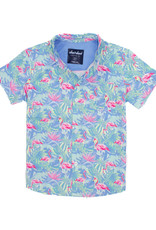 Properly Tied Shordees Summer Shirt Floral Flamingo
