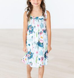 Beachy Keen Ruffle Cross Back Dress