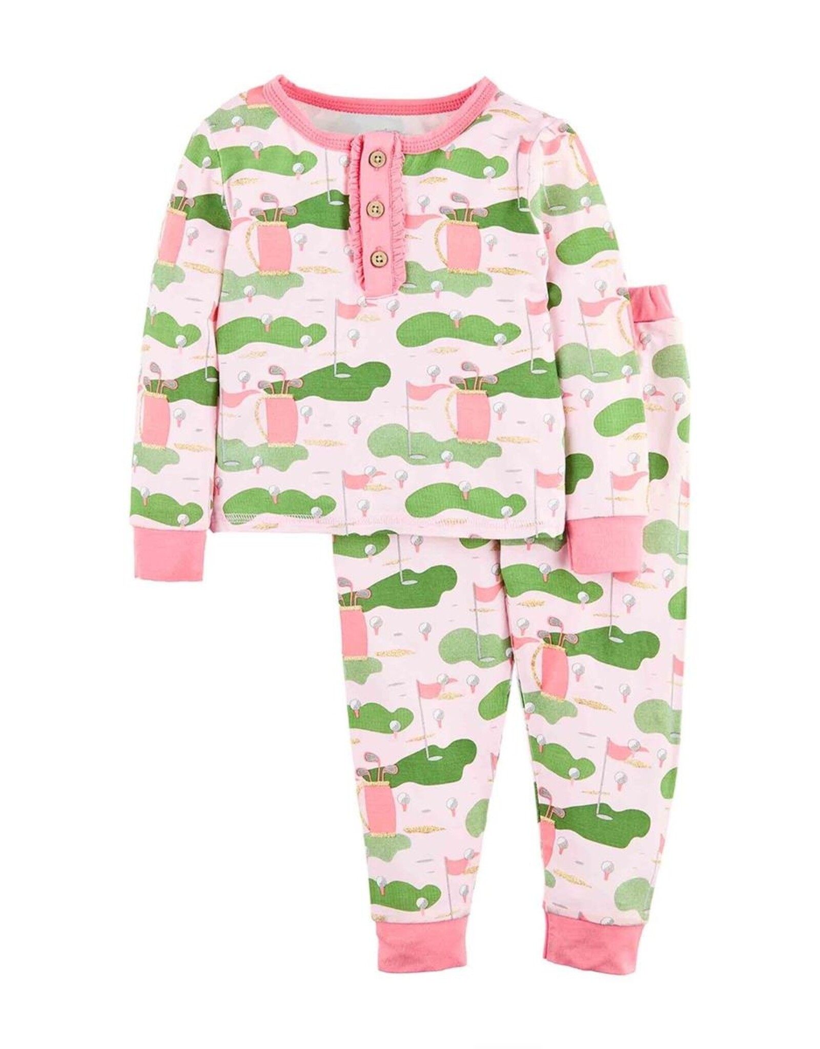 Mud Pie Pink Golf Pajama Set